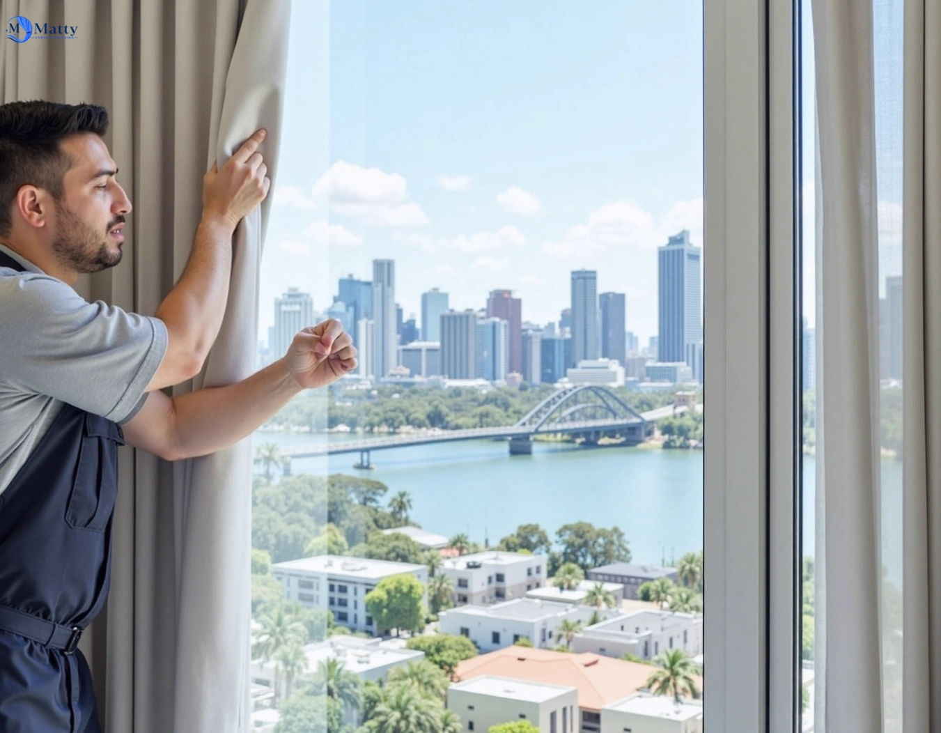 Professional curtain steam cleaning service harris-park-nsw QLD by Matty Curtain Cleaning